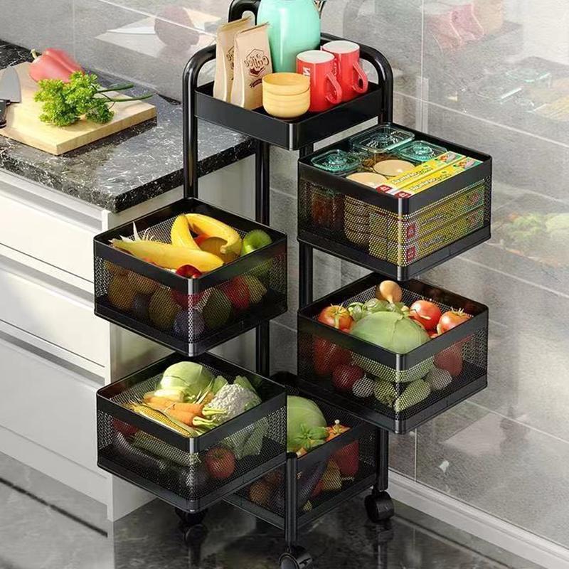 5-Tier Kitchen Storage Rack with Wheels