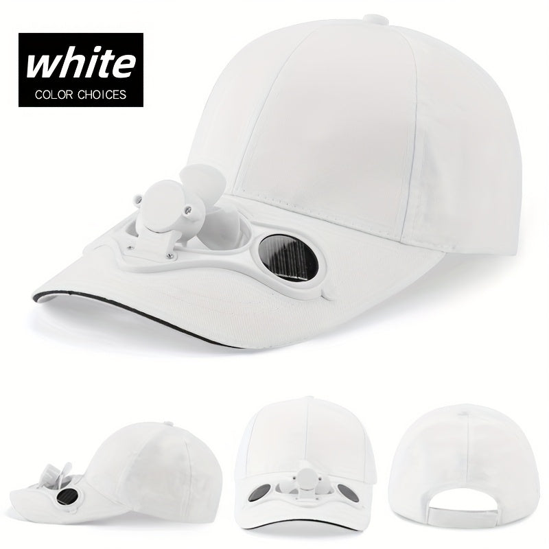 Solar-Powered Cooling Baseball Cap with Built-In Fan