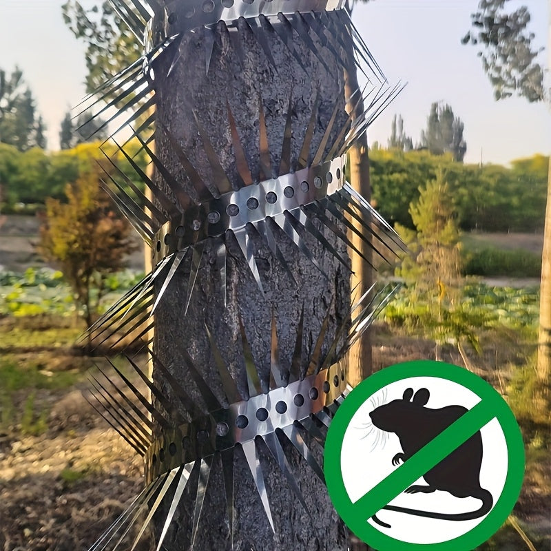 1 Roll Stainless Steel Anti-Climb Spikes - Heavy-Duty Rust-Resistant Barbed Wire