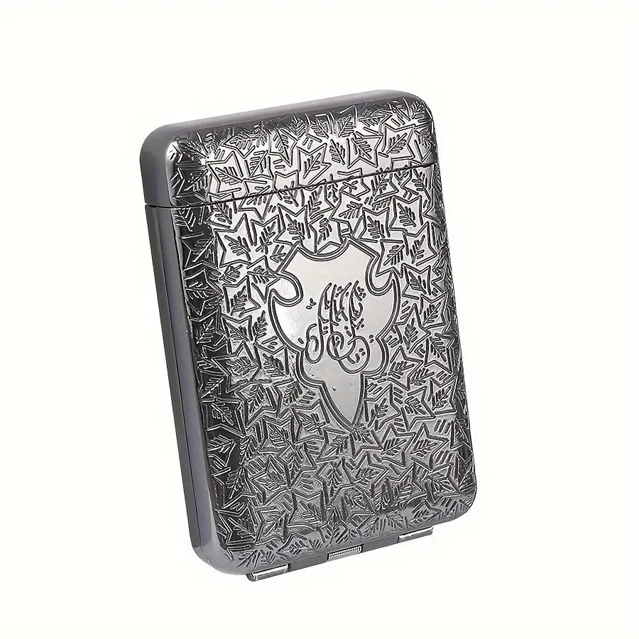 Classical European style alloy carved pressure-resistant metal cigarette case