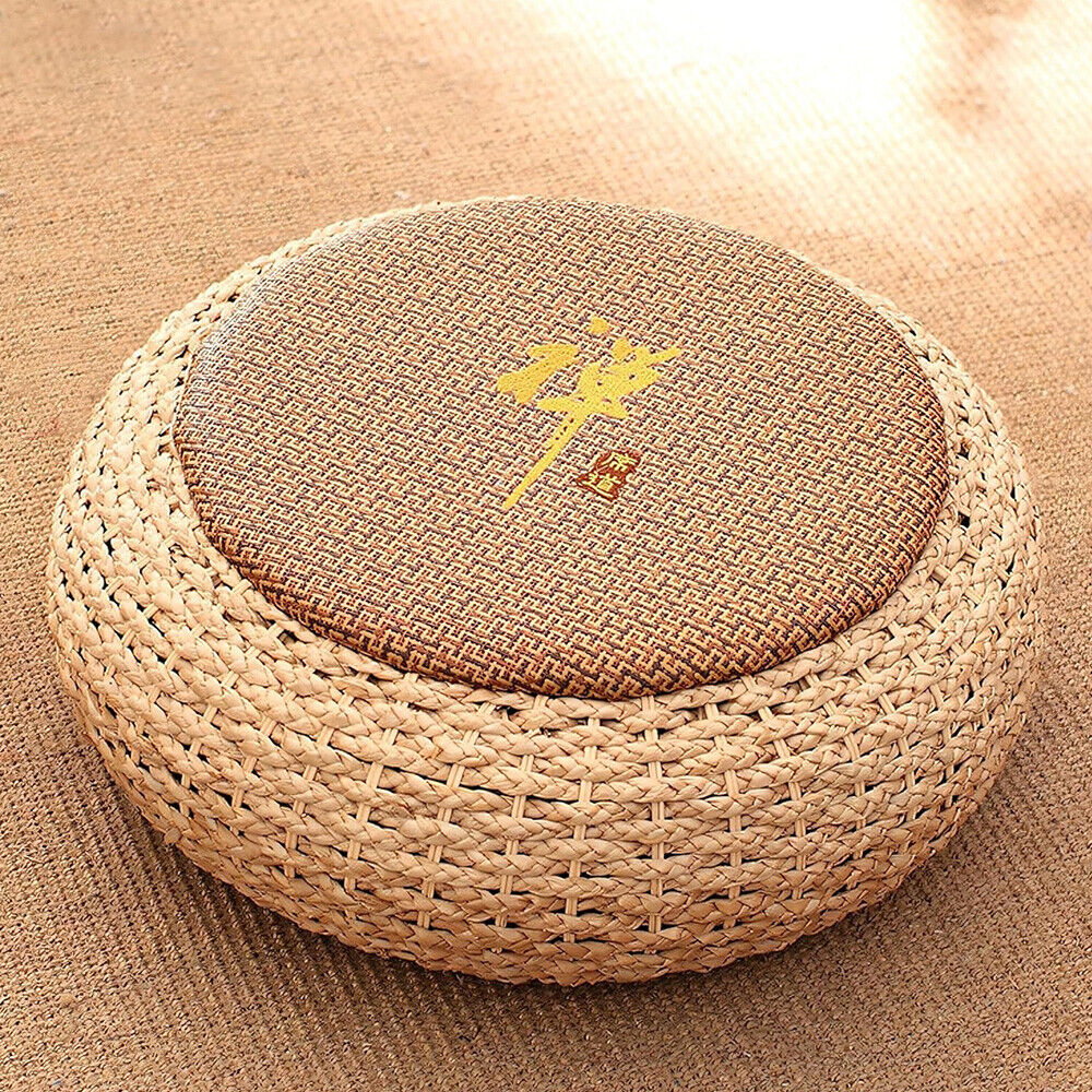 Straw Flat Seat Cushion, Tatami Floor Straw Mat Natural Cushion