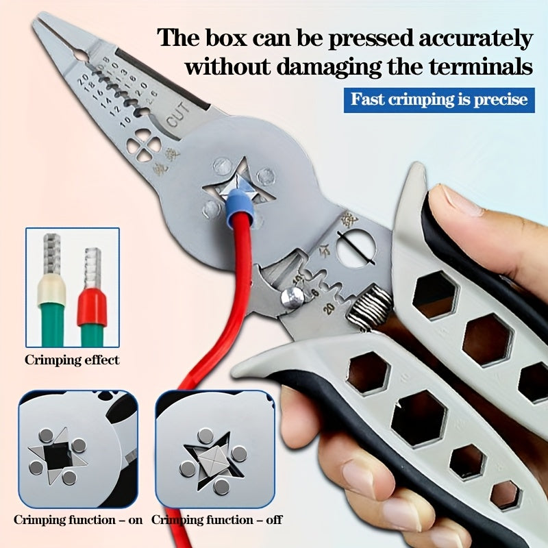 Professional Electrician's Heavy-Duty Crimping & Stripping Pliers