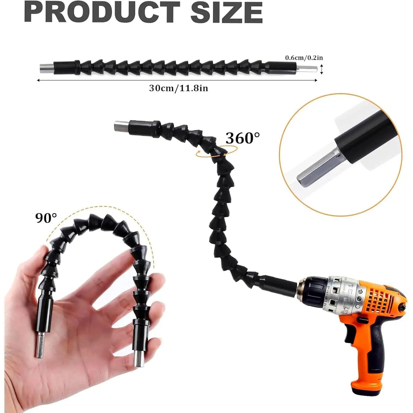 17pcs Flexible Drill Bit Extension Rod Set