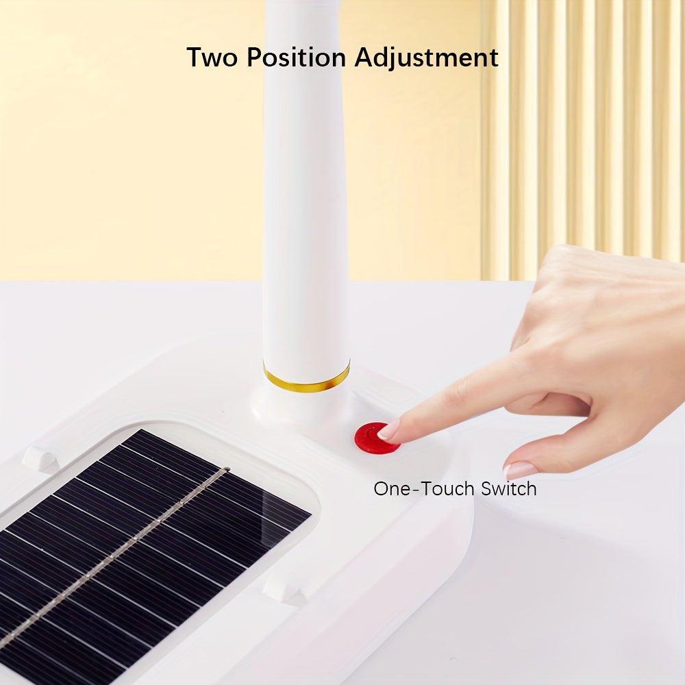 Portable Solar Powered USB Rechargeable Fan & LED Table Lamp