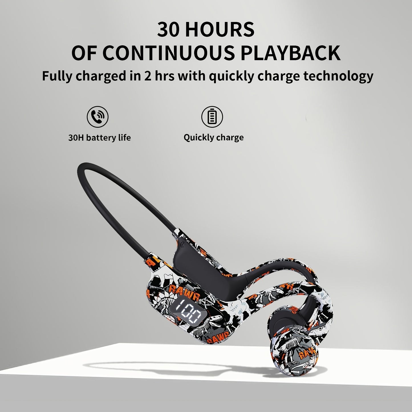 Wireless Bone Conduction Headphones with Microphone