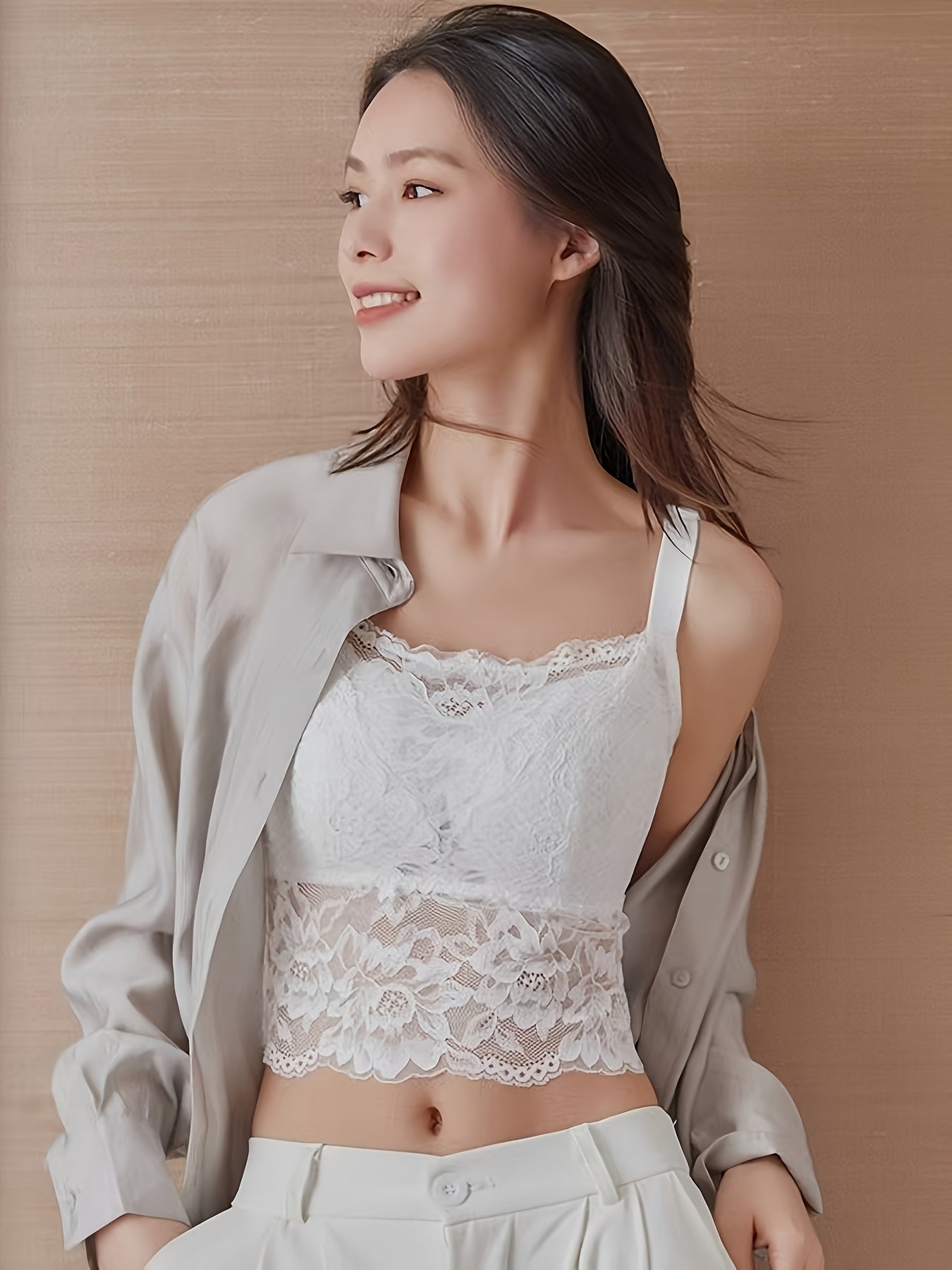 Women'S Elegant Lace Full-Cup Bra