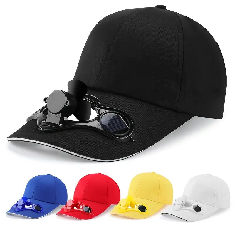 Solar-Powered Cooling Baseball Cap with Built-In Fan
