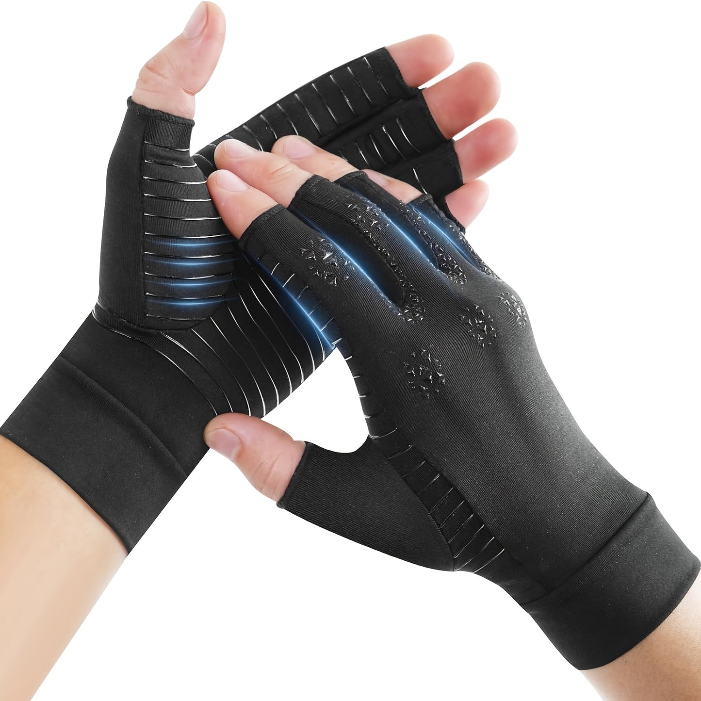 1 Pair Copper Fiber Compression Gloves