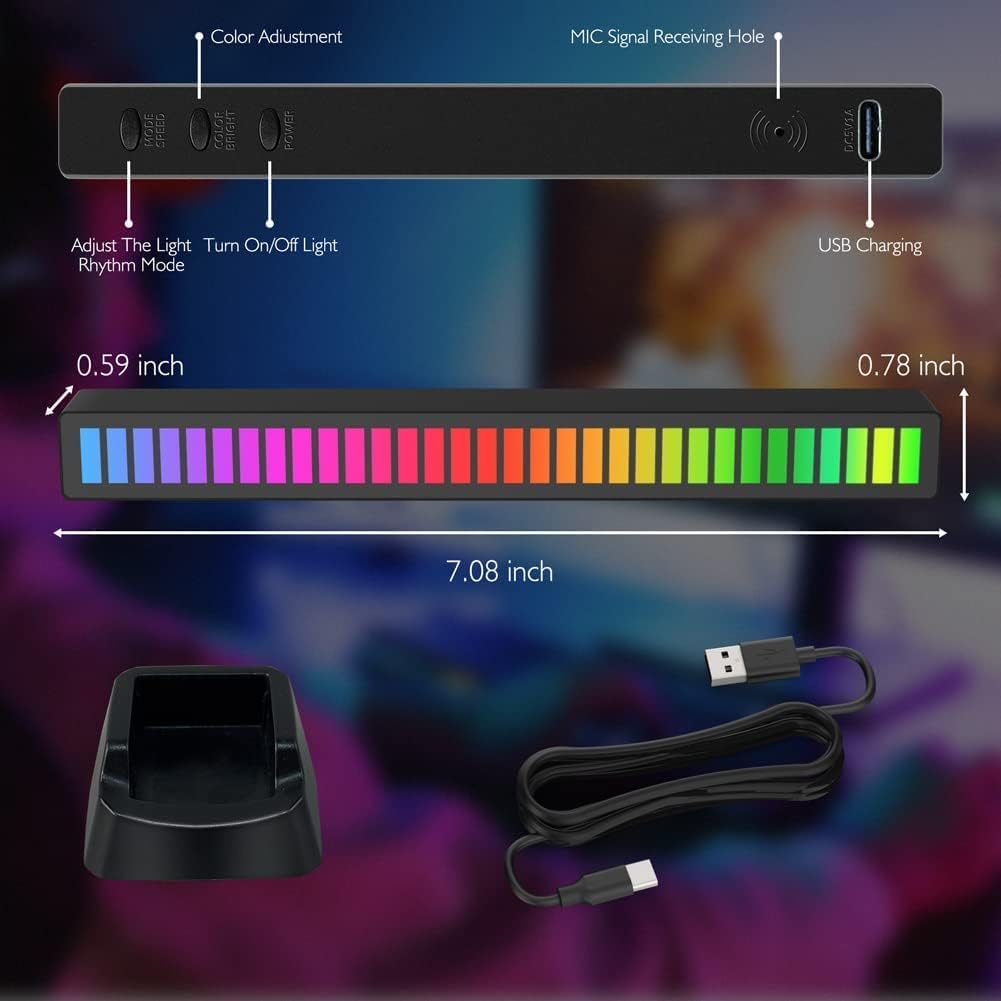 Wireless Sound Activated RGB Light Bar