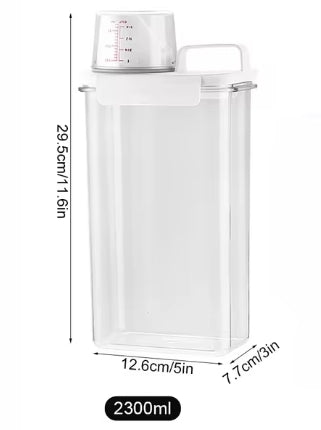 Multi-purpose storage tank with measuring cup