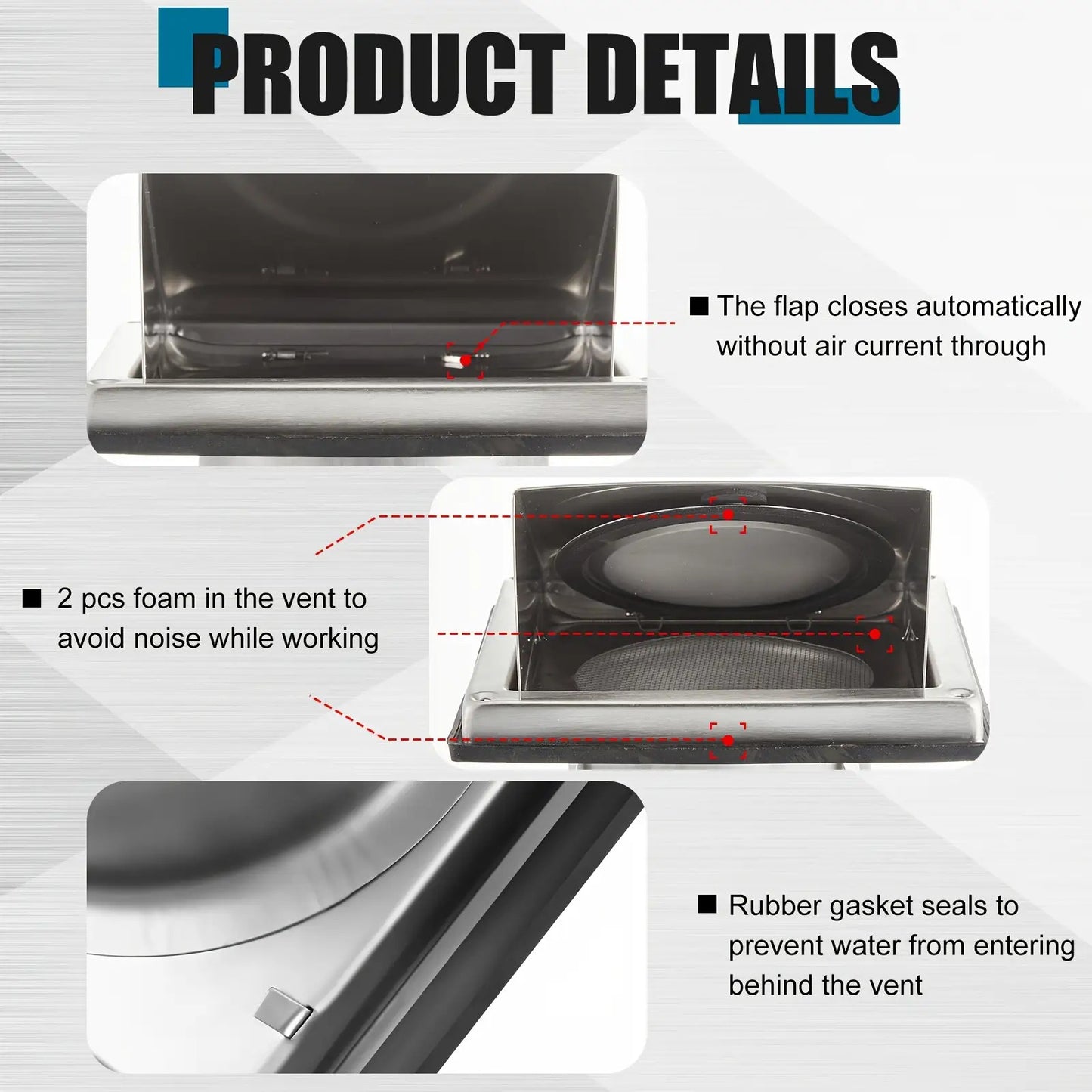 4" Outdoor Dryer Vent Cover with Stainless Steel Screen Silver Guard