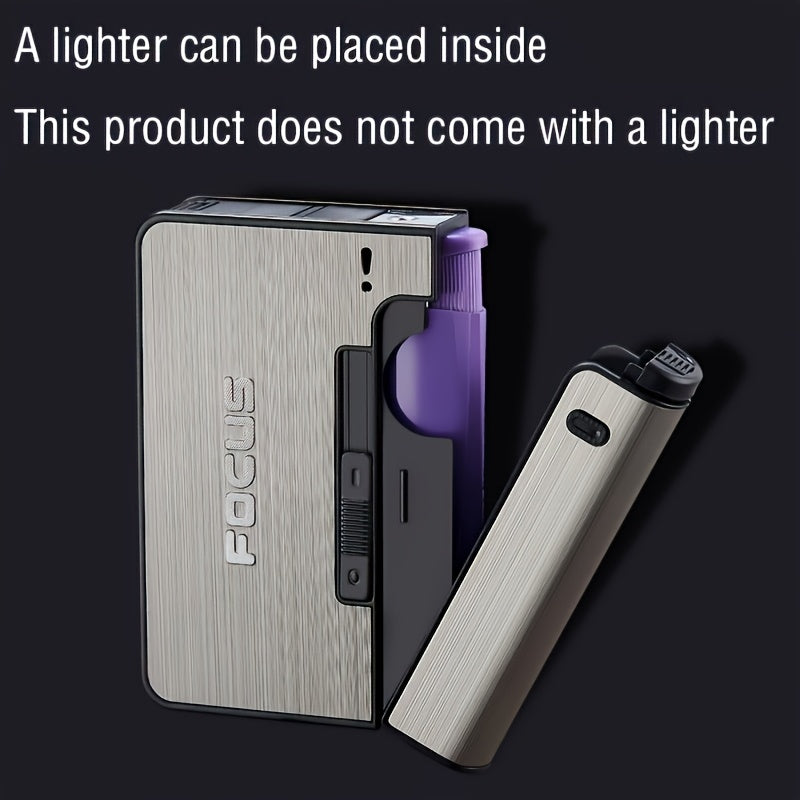 Portable Cigarette Case  with Built-in Lighter Compartment