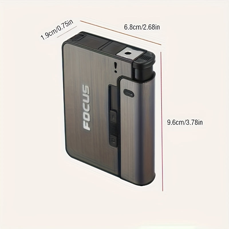 Portable Cigarette Case  with Built-in Lighter Compartment