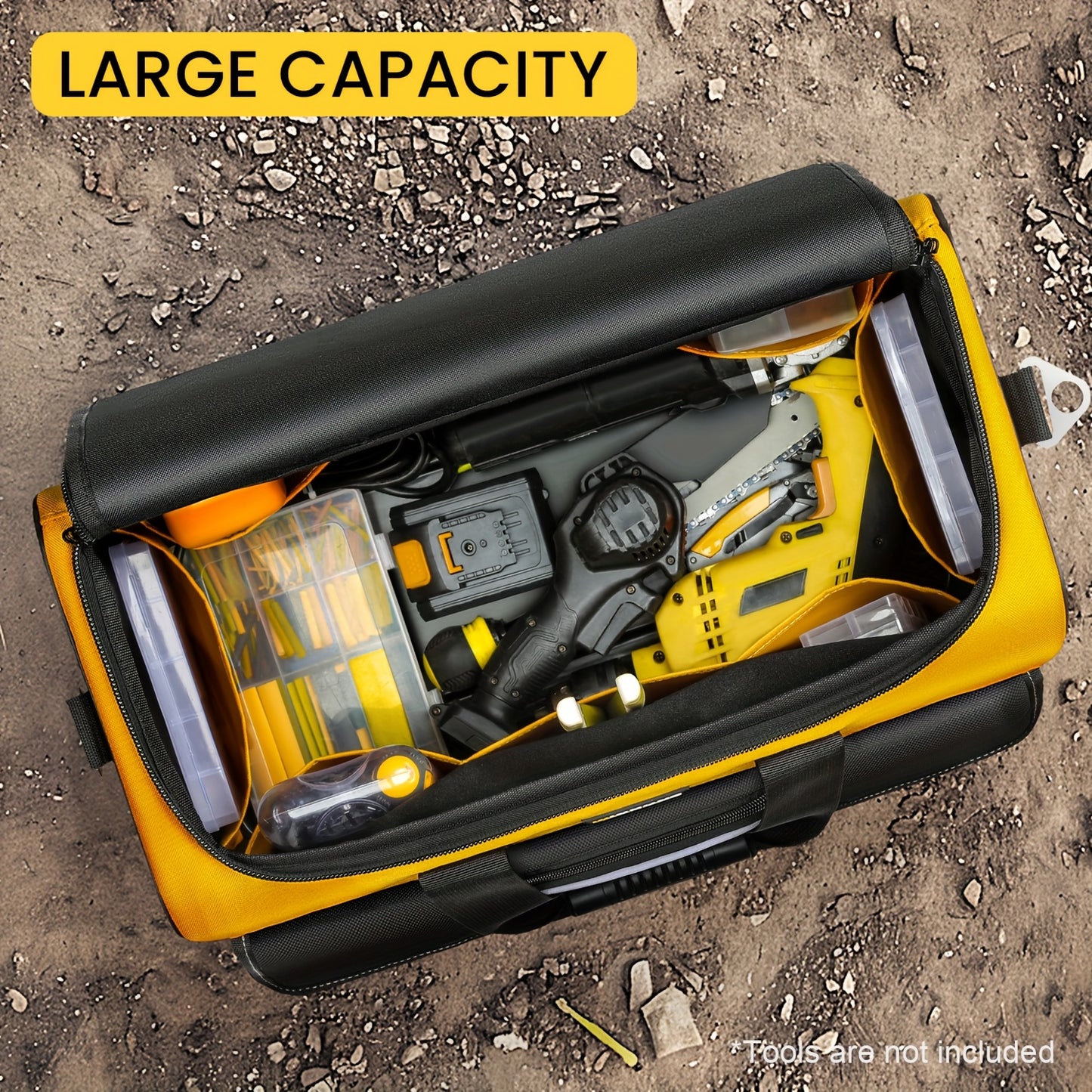 Heavy-Duty Tool Kit, 16-Pocket Portable Toolbox Organizer Storage