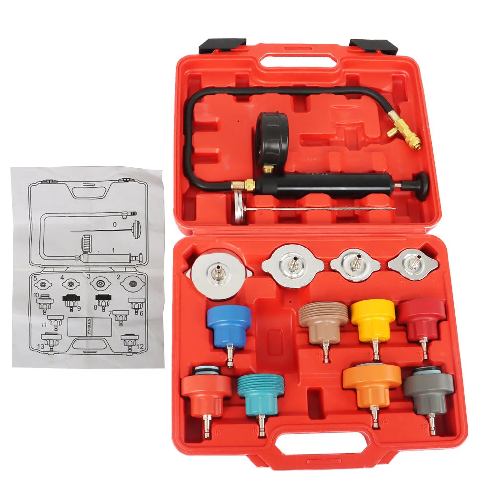 Automobile water tank pressure leak detection kit tool