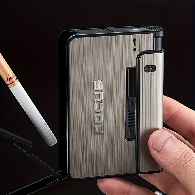 Portable Cigarette Case  with Built-in Lighter Compartment