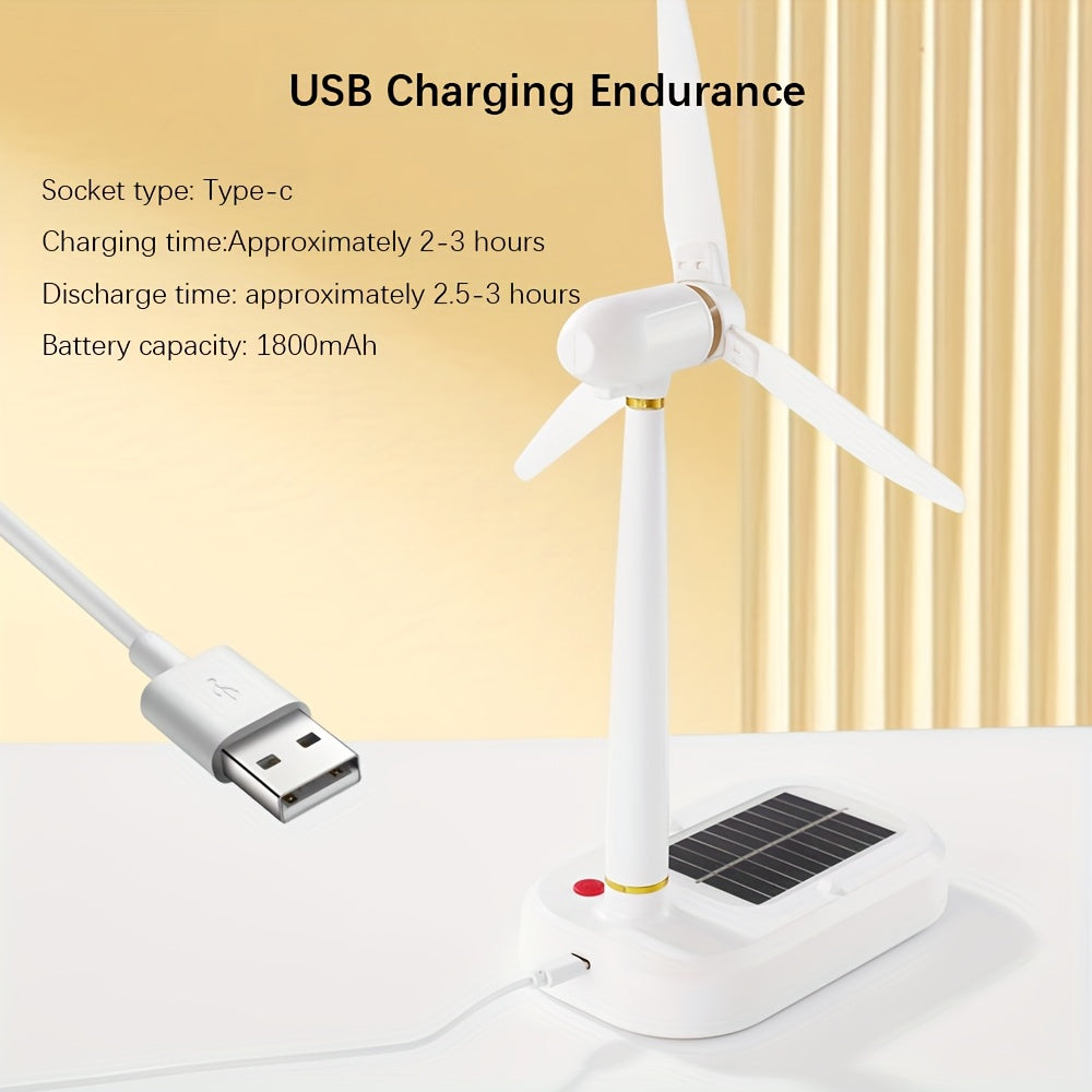 Portable Solar Powered USB Rechargeable Fan & LED Table Lamp