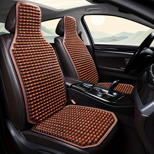 Premium Wooden Bead Seat Covers, Ventilated Cooling Pads