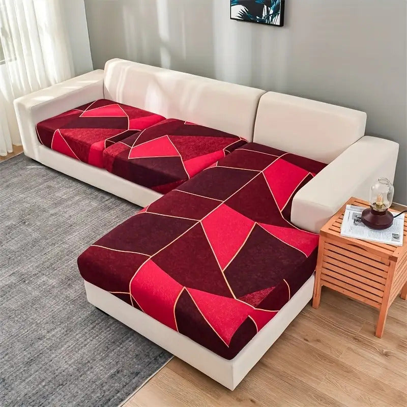 3pcs/Set Geometric Print Stretch Sofa Cushion Cover