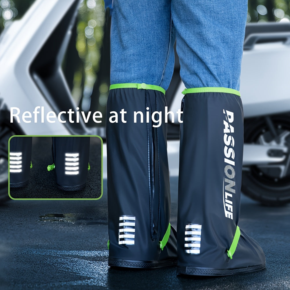 Reusable and foldable rain boot covers with zipper