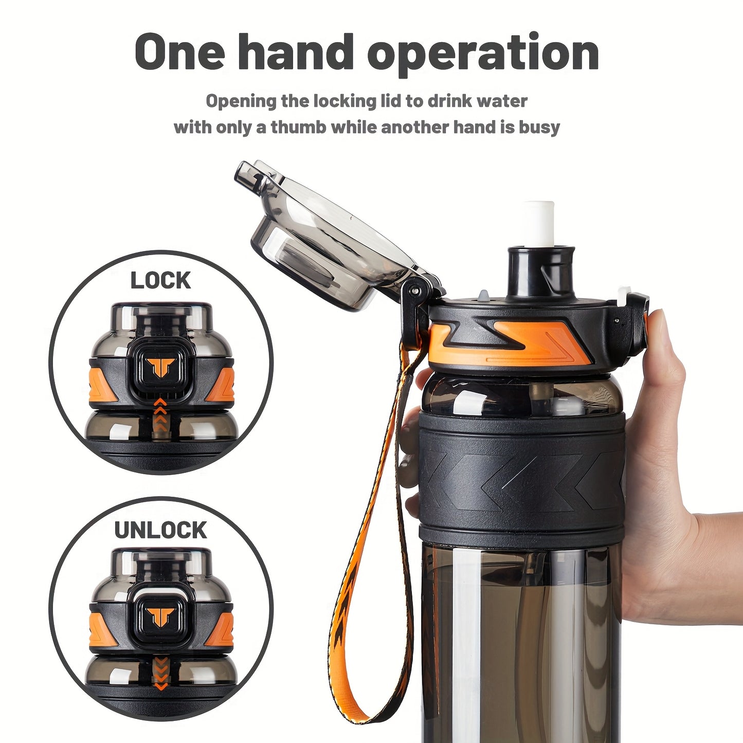 Portable Water Bottle with Straw Lid Straw Filter