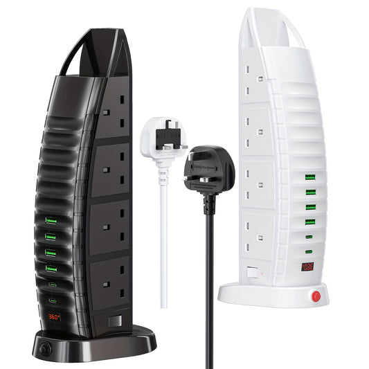 Tower Extension Lead 8 Way Outlets Multi Plug Extension Tower