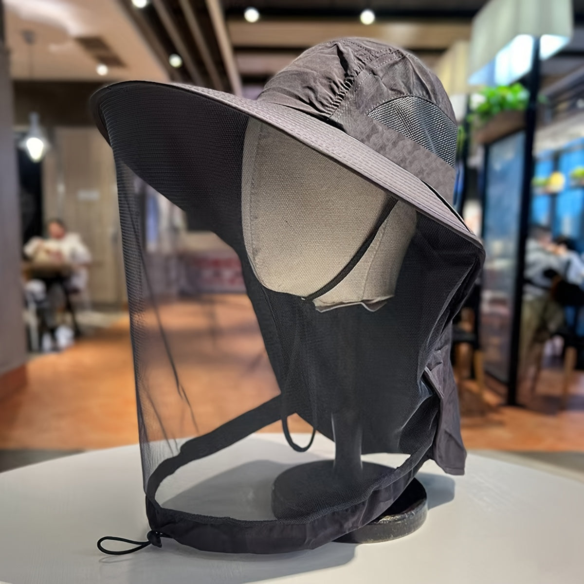 Breathable Mesh Sun Hat with Integrated Face Mask and Shawl