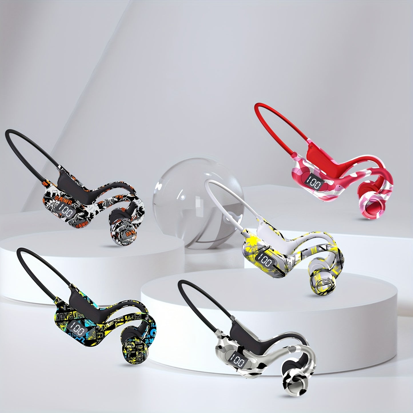 Wireless Bone Conduction Headphones with Microphone