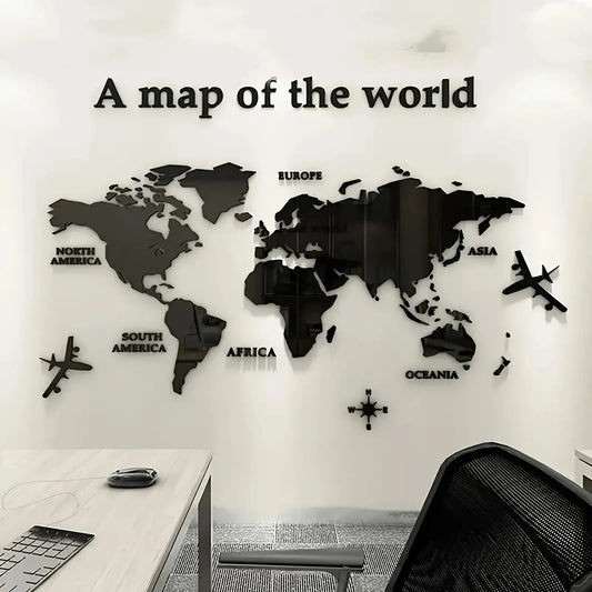 2025 New 3D World Map Wall Sticker