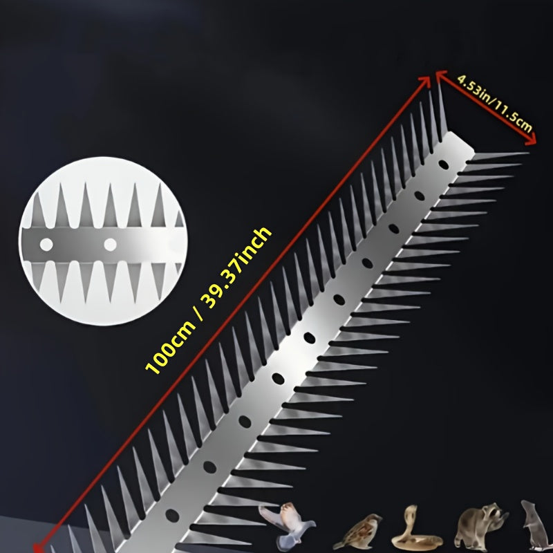 1 Roll Stainless Steel Anti-Climb Spikes - Heavy-Duty Rust-Resistant Barbed Wire