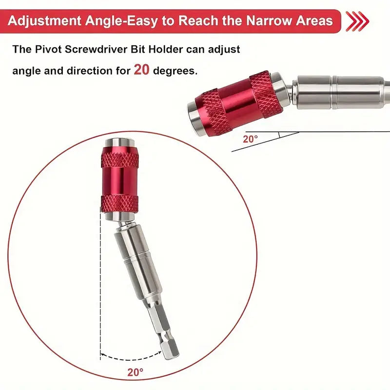 1/4" Hex Magnetic Swivel Drill Bit Holder