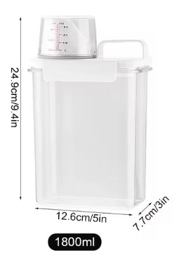 Multi-purpose storage tank with measuring cup