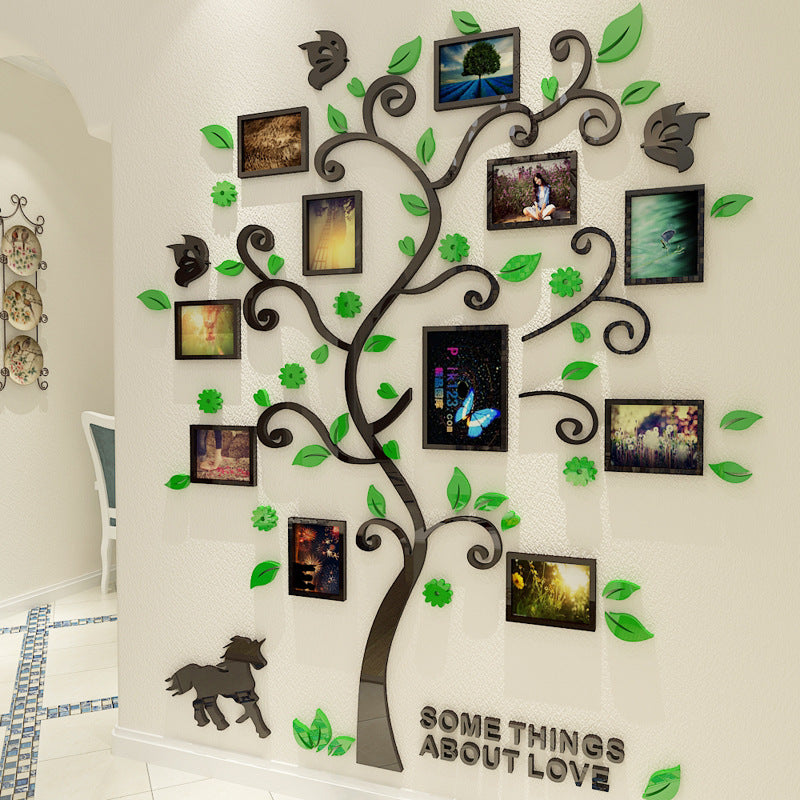 3D acrylic three-dimensional wall sticker photo tree decoration mural(Height 175cm*Width 156cm)