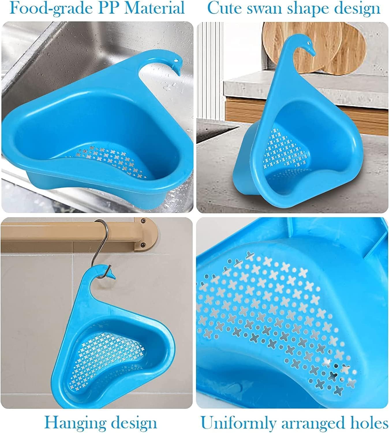 Kitchen Sink Drain Basket Swan Drain Rack (4-pack)