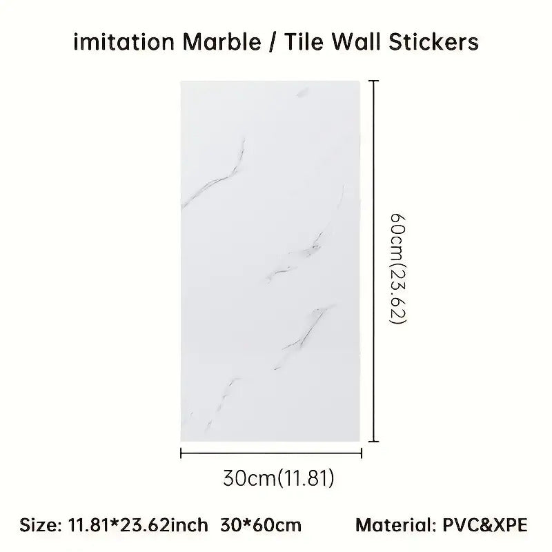 14pcs Glam Style Marble Pattern Wall Stickers