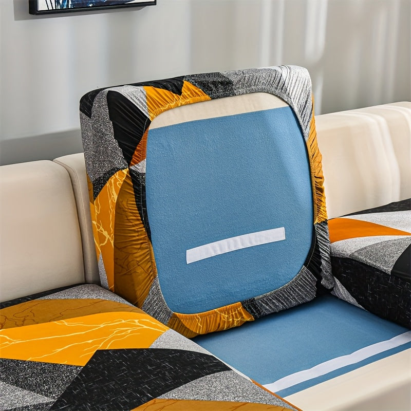 3pcs/Set Geometric Print Stretch Sofa Cushion Cover