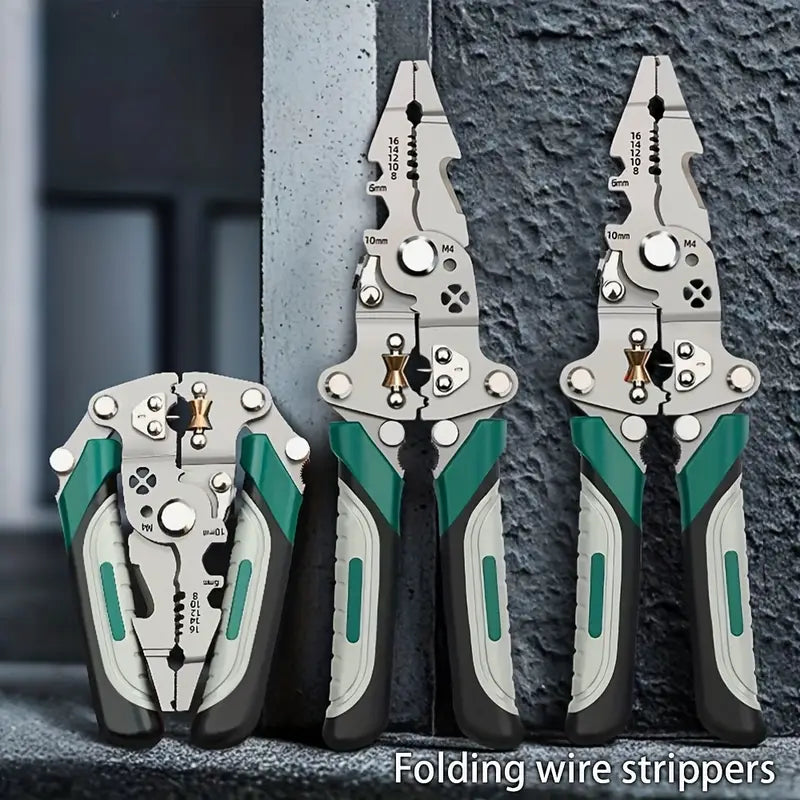 Multifunctional folding cable stripper