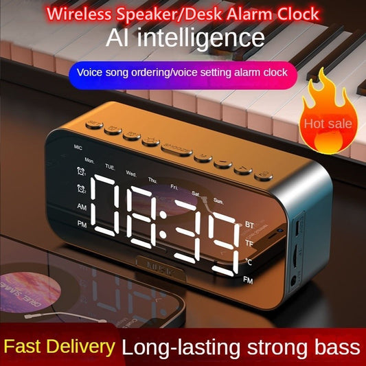 Bluetooth Speaker with LED Mirror Clock