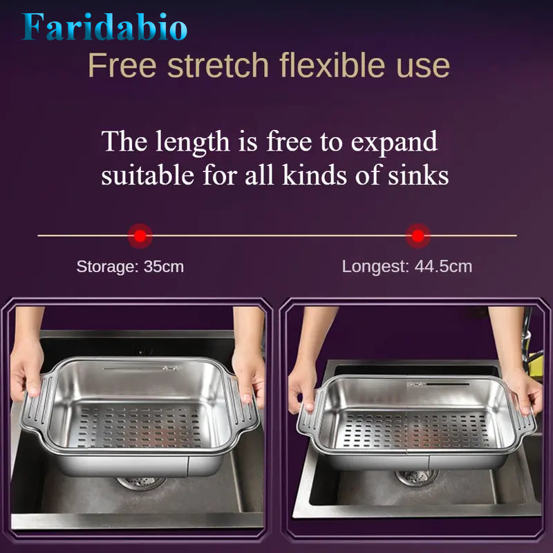 304 Stainless Steel Retractable Sink Strainer Basket