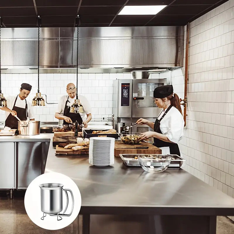 1pc Stainless Steel Pancake Batter Dispenser with Handle