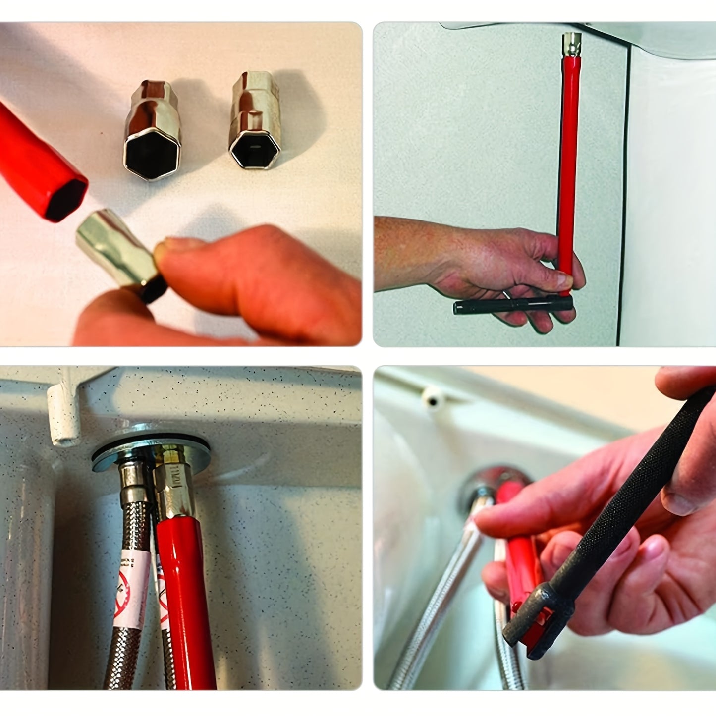 A 7pcs Socket Wrench Set, 8-14Mm Sockets, And a Faucet Removal Tool