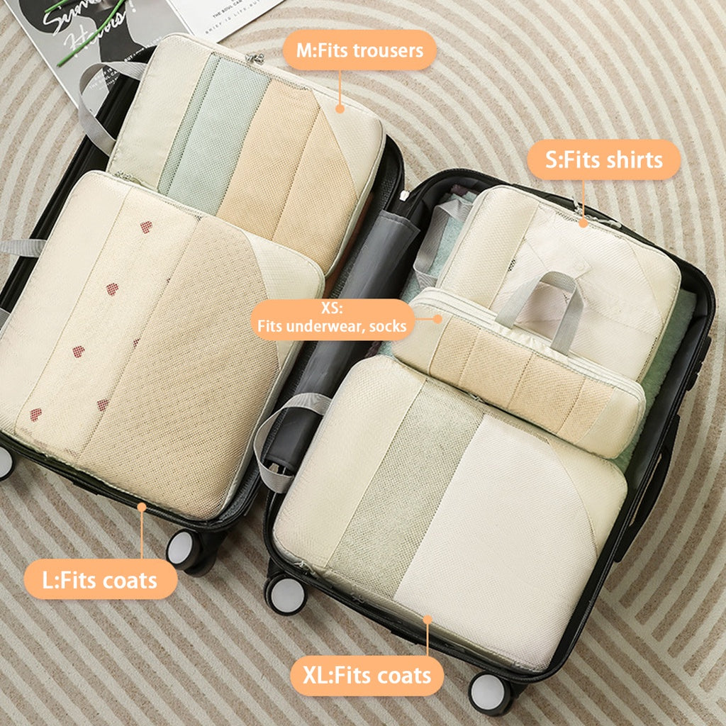 Set of 5 Luggage Organizer Packing Cubes Travel Clothes Storage Bag