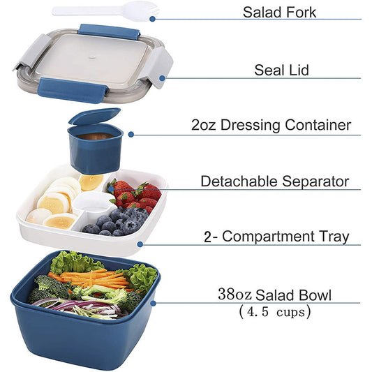 All-in-One Salad Container - Reusable Portable Salad Bowl