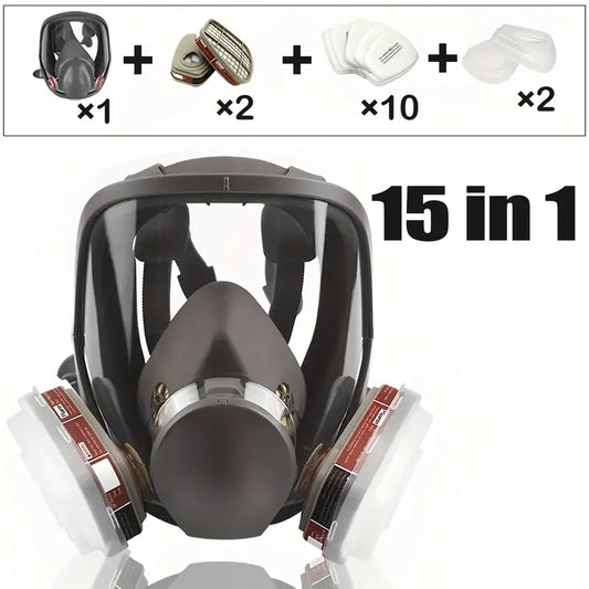 15-in-1 Ultimate Protection Full Face Respirator Gas Mask