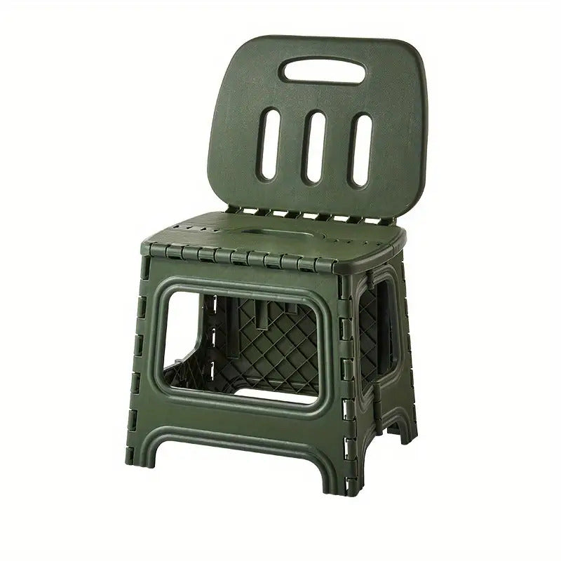 Durable Portable Foldable Plastic Stool with Backrest