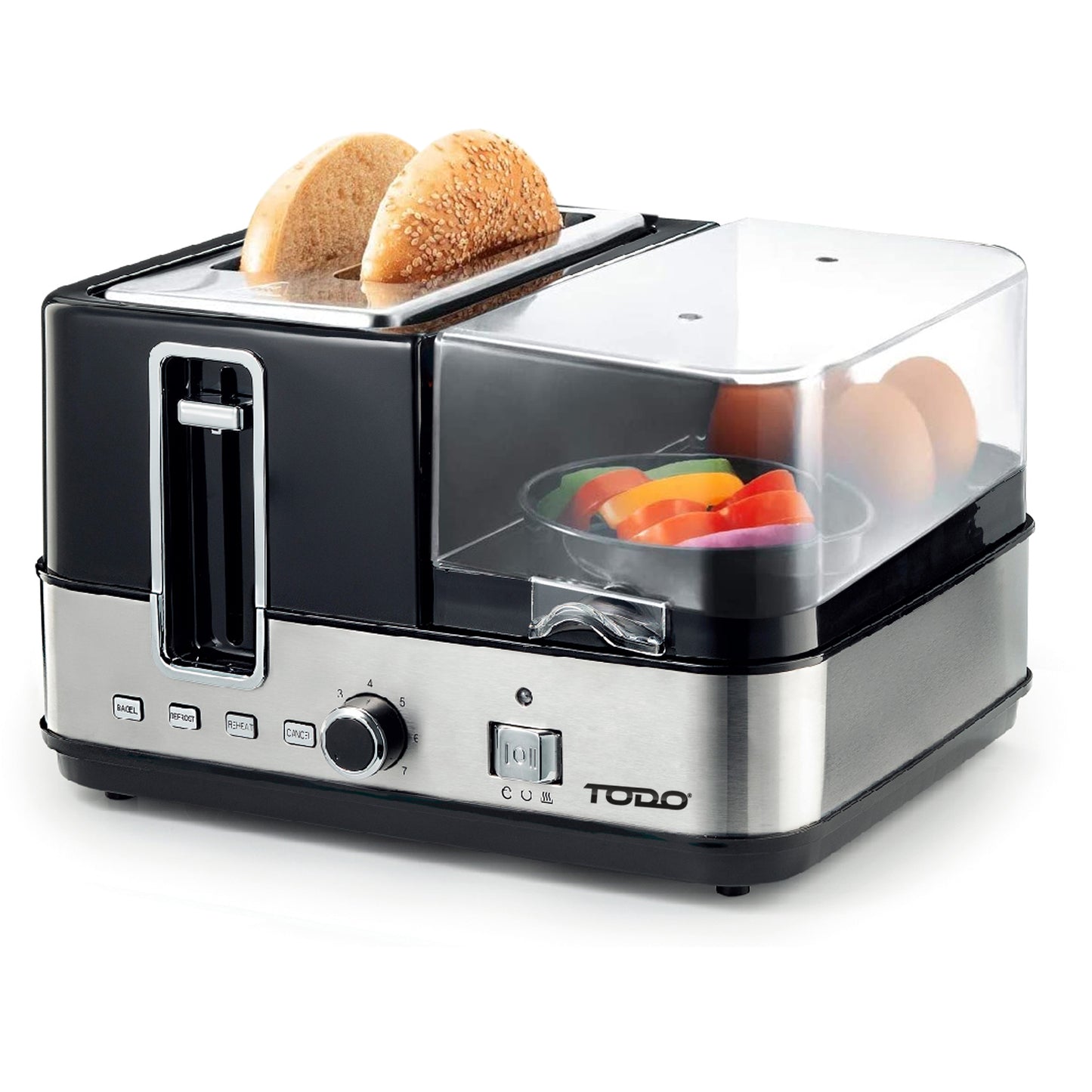 1400W Breakfast Master Toaster Egg Cooker Poacher Fryer Grill All In One