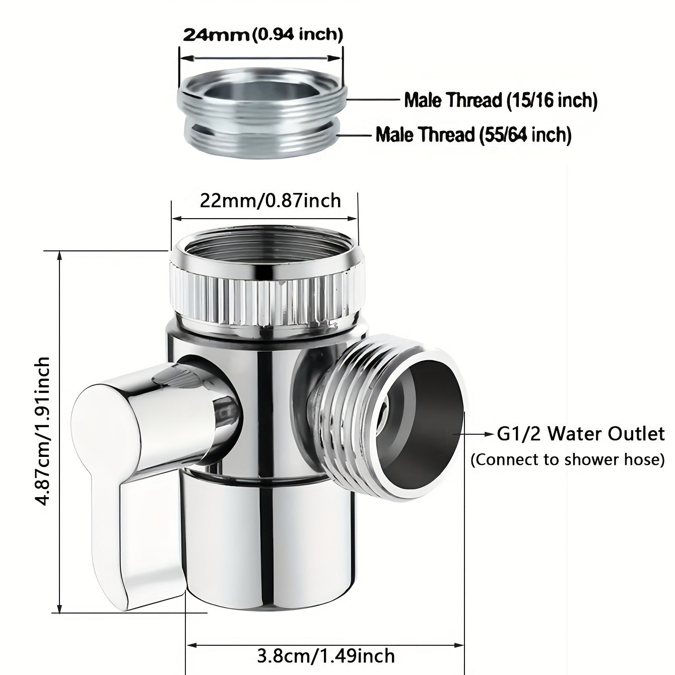 1 Set Modern Metal Handheld Shower with Hose