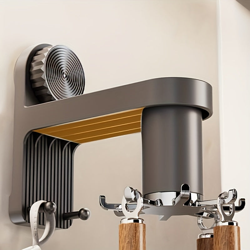 1-Pack Heavy-Duty Rotating Kitchen Hooks with No-Drill Installation