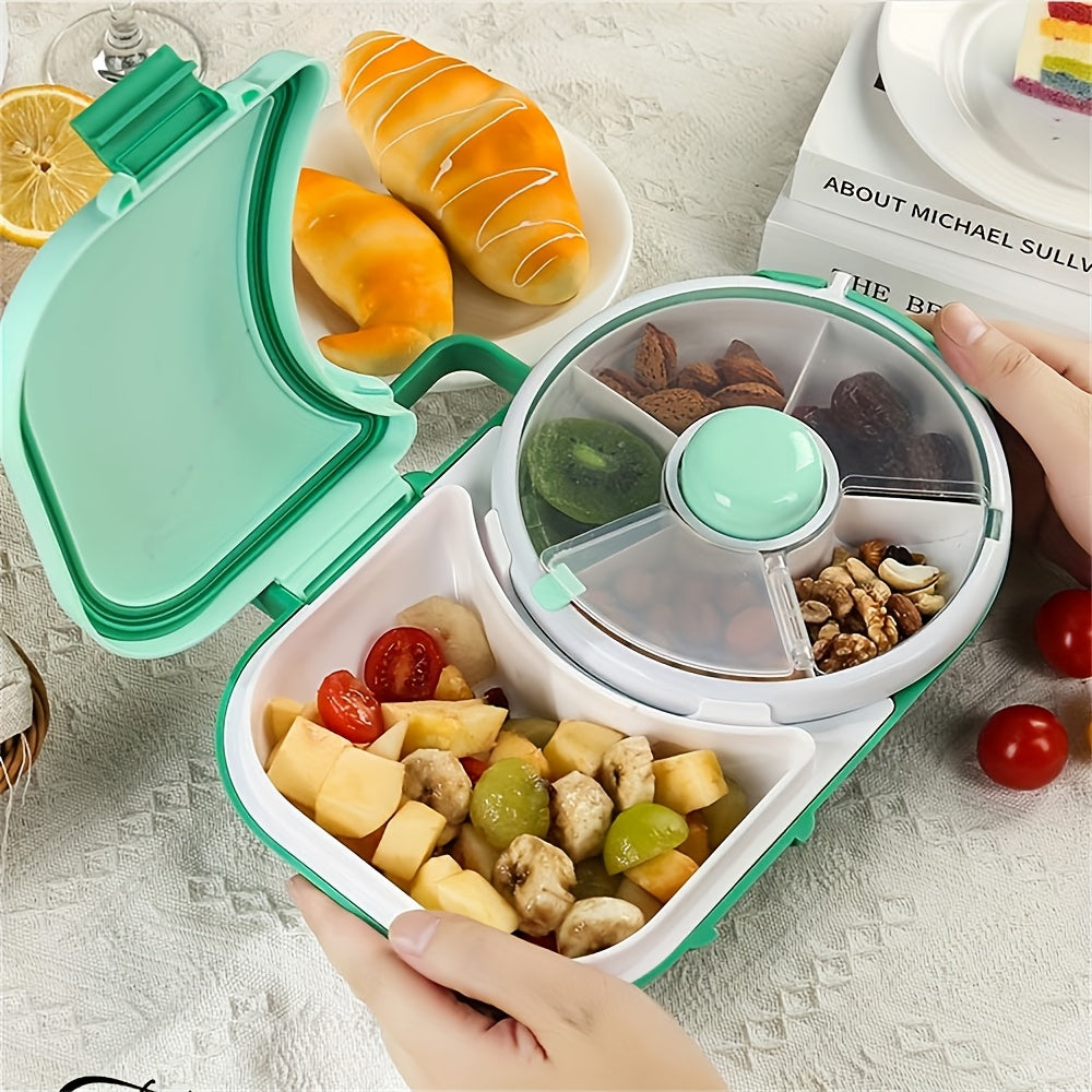 1pc Portable Tote Bag Rotating Lunch Box