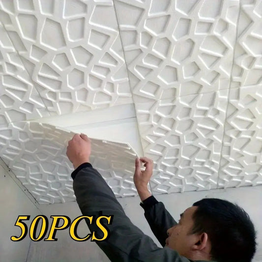 50pcs 3D Grid Stickers